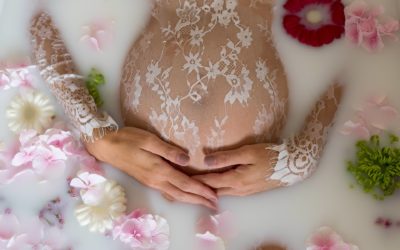 Séance photo grossesse Bain de lait