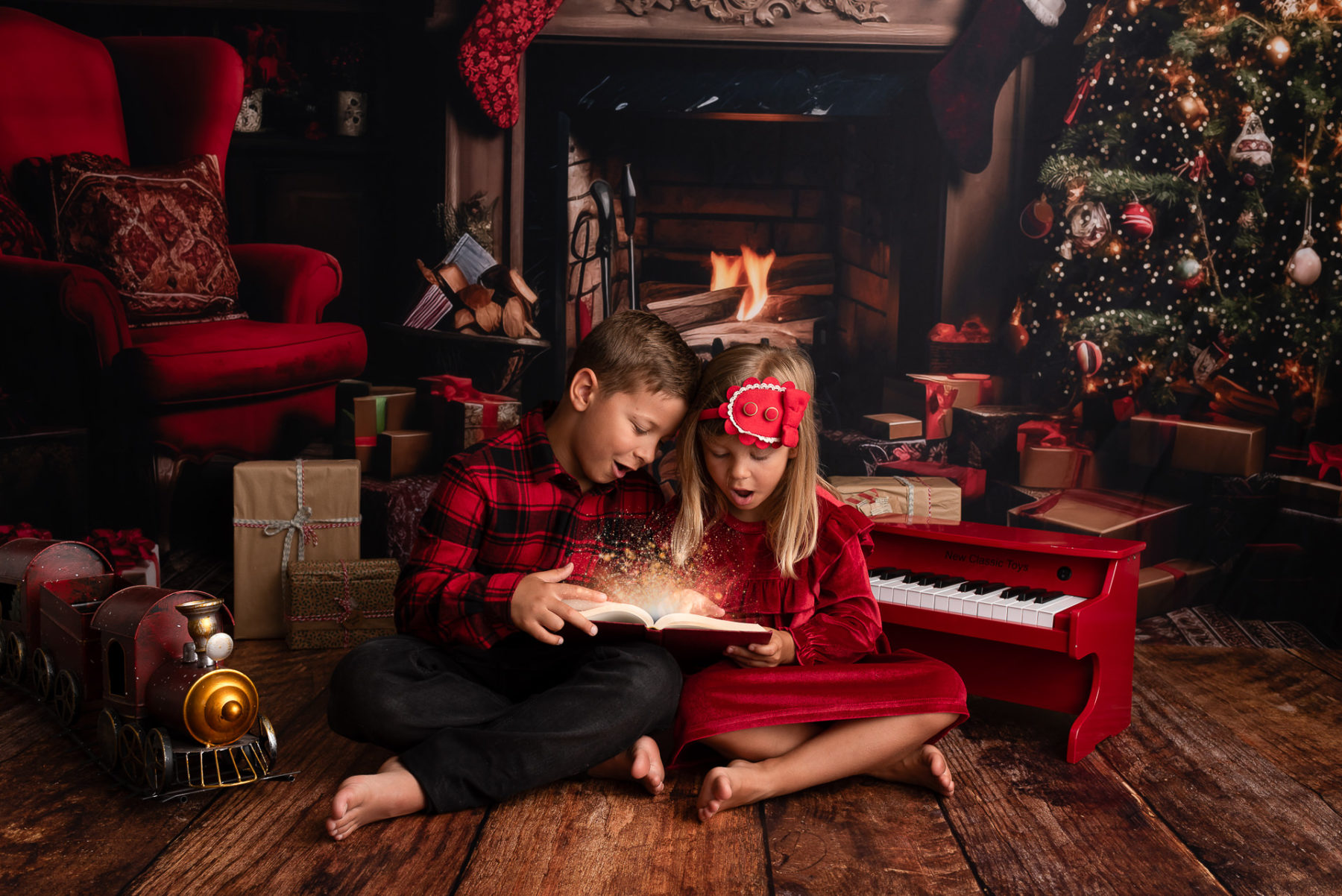 séance photo de noël en famille, enfant, fratrie à Haguenau (67180) en Alsace dans le Bas-Rhin